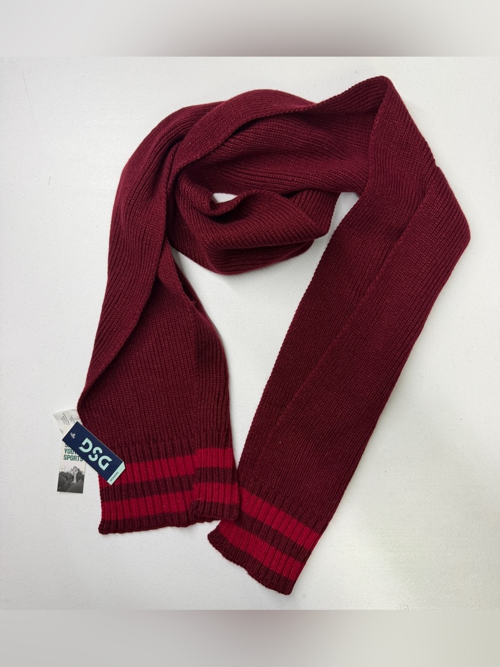 DSG Burgundy Rib-Knit Sweater Scarf